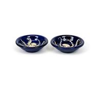 Verano Spanish Ceramics Signature Blue & White Octopus Hand Painted Ceramic Set Of 2 Tapas Bowls (Diam) 12Cm White
