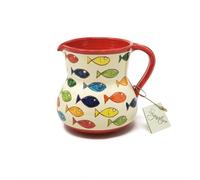 Verano Spanish Ceramics Signature Coloured Fish Hand Painted Ceramic Kitchen Dining Large Pourer Jug 1.5L Verano Spanish Ceramics Multicolor
