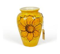 Verano Spanish Ceramics Sunflower Hand Painted Ceramic Home Decorative Small Vase 24Cm