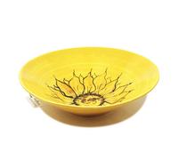 Verano Spanish Ceramics Sunflower Hand Painted Ceramic Yellow Kitchen Dining Large Conical Bowl (Diam) 37Cm