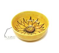 Verano Spanish Ceramics Sunflower Hand Painted Ceramic Yellow Kitchen Dining Round Bowl (Diam) 23cm Verano Spanish Ceramics Yellow