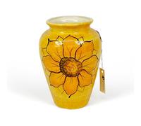Verano Spanish Ceramics Sunflower Hand Painted Decorative Small Vase - Kitchen Living Dining Room Coffee Table New Home Ornament Decoration Gift Floral Décor Flower Vase - 24cm