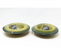 Verano Spanish Ceramics Torres Ferreras Mediterraneo Hand Dipped Stoneware Set Of 2 Inverted Pasta Bowls (D) 22Cm X (H) 6Cm