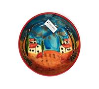 Verano Spanish Ceramics Tuscany Hand Painted Village Ceramic Kitchen Dining Large Fruit Bowl (Diam) 28Cm
