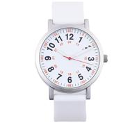 VeraRose Watch for Nurses 24 Hour 3-Hand for Doctors, Medical Professionals, Students, Ladies Watches for Nursing Student Essentials, Analog Watch Water Resistant Easy to Clean Silicone Strap, White