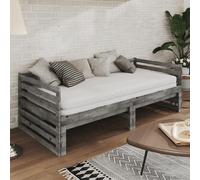 veras solid pinewood pull-out single day bed in grey
