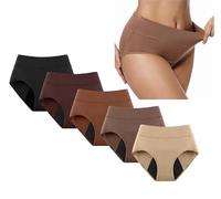Veras Underwear Leak Proof Panties, Veras Undies Incontinence Panties, Washable & Reusable Three Layer Leakproof Underwearfor Women Over 60(5PCS,L)