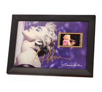 veratwo Signed Madonna Poster Framed Photo Gift 8x6 Inches,with 1x 35mm Film Display,Cool Madonna True Blue Memorabilia Gifts for Pop Music Lover