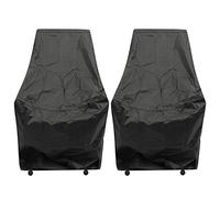 VERAWE 2X Waterproof Chair Cover Outdoor High Back Patio Stacking Furniture Protection