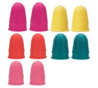Verazquy 10Pcs Rubber Finger Thimbles Silicone Finger Thimbles Fingertip Protector Covers Reusable Grips Pads for Paperwork Counting Craft Sewing Embroidery Money 5 Sizes