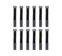 Verazquy 12-Pack Hook and Loop Cable Straps,Black Self-Adhesive Nylon Organizer Fastener Elastic with Buckles Fastening Cable Ties Adjustable Heavy Duty Multipurpose Reusable Cinch Straps