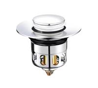 Verazquy 2-in-1 Universal Pop Up Bathroom Sink Plug Strainer, Stainless Steel Washbasin Plug Pure Copper Filter Cartridge Replacement with Hair Catcher,Fits Most 34-40mm Drain Hole