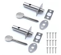 Verazquy 2 Pack Mortice Door Bolts with 2 Star Keys, Internal Door Lock with Keys Security Latch Anti-Theft Security Bolts