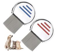 Verazquy 2 Pcs Lice Comb, Reusable Stainless Steel Double Sided Nit Removal Professional Lice Combs with Spiral Grooves Head Lice Treatment Flea Lice Removal Combs, for Boys Girls Pets Lice Treatment