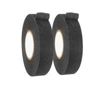 Verazquy 2 Pcs Wiring Harness Tape, Heat Resistant Black Cloth Self Adhesive Cloth Fabric Wiring Harness Loom Insulating Tape, for Car Electrical Harness Wrap Noise Protection Insulation Cable Fixed