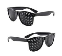 Verazquy 2-Piece Eyeglass Frames Vision Correction Training Vision Improvement Relaxation - Anti-Fatigue Mesh Strap Small Holes Unisex Durable Full-Frame Pinhole Distance Care Exercise Frame