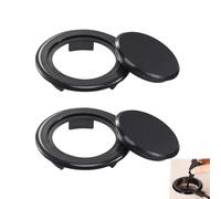 Verazquy 2 Sets 2 Inch Patio Table Umbrella Hole Ring and Cap Set, Stabilising Plug Cover for Patio Table Glass Tops, Outdoor Garden Parasol Accessory - Black