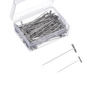 Verazquy 200pcs 38mm and 21mm Dressmaking Pins with Plastic Box Stainless Steel T-Pins for Blocking Knitting & Wig Making, for Crafts, Modelling, Sewing and Display.