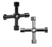 Verazquy 2Pcs 4 Way Universal Cross Key - Multi-Functional Gas Meter Utility Key for Meter Boxes, Radiator Valves, Control Cabinets.