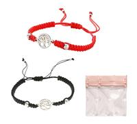 Verazquy 2Pcs Handmade Tree of Life Bracelet for Good Luck, Adjustable Braided Rope Cord Charm Bracelet for Women Men, Spiritual Friendship Gift.