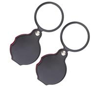 Verazquy 2Pcs Pocket Magnifying Glass,10X Mini Small Foldable Magnifier Glass with 360 Rotating Protective Holster Case Cortical Protective Cover Portable Pocket Handheld Folding Mini Magnifier