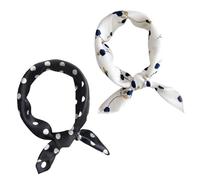 Verazquy 2Pcs Polka Dot Square Scarf - Vintage 1950s Chiffon Head Scarf Women Ladies Square Stylish Silk Feel Bandana Red Polka Dot Bandana Boho for Women Girls Vintage Bow Head Soft Neckerchief