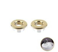 Verazquy 2Pcs Sink Trim Overflow Ring Cover, Round Overflow Ring Cap Insert Hole for Bathroom Kitchen Basin Bath Drain Sink Hole Cover Replacement Copper