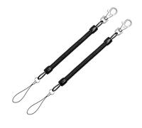 Verazquy 2Pcs Springs Keychain, Retractable Coiled Straps Spring Safety Keychain Spiral Stretchy Safety Lanyard Cord Holder Strap with Lobster Clasp, Elastic Key Pendant Coiled Cord for Fishing Tools