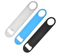 Verazquy 3-Pack Bartender Bottle Openers, Bar Blade Tainless Steel Copper Multi-Color Heavy Duty Crown Bottle Openers Cap Set for Home Bar Party(Primary Color/Black/Blue)