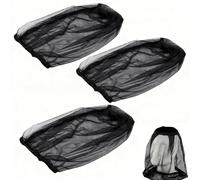 Verazquy 3Pcs Ultra Fine Mesh Insect Head Net Face Covering for Mosquito, Midge, Bug Protection - Breathable Netting for Outdoor Hiking, Camping, Fishing - Fits Over Hats.