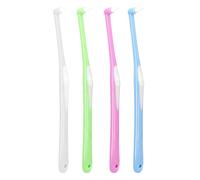 Verazquy 4 Pcs Single Tufted Toothbrushes with Cover Soft Trim Wisdom Toothbrush for Braces Gums - Compact Slim Interspace Orthodontic Detail Cleaning Wisdom Teeth, White Blue Green Pink