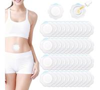 Verazquy 40Pcs Castor Oil Pack Wrap for Belly Button, Self-Adhesive Castor Belly Button Patch Pack Disposable Leak-Proof Patches, Organic Cotton No Wash Navel Wrap (Oil Not Included)