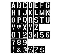 Verazquy 42Pcs 4 Inch Letter and Number Stencils, Reusable Alphabet Plastic Washable Templates Calligraphy Large Alphabet Art for Painting on Wood Wall Fabric Rock Sign Glass DIY Art Projects