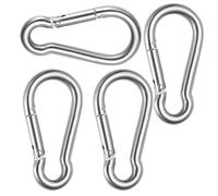 Verazquy 4Pcs Heavy Duty M8 Locking Carabiner Clip, Steel Locking Spring Snap Clips for Outdoor Camping, Hammock, Gym, Travel Gear