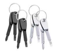Verazquy 4Pcs Mini Screwdriver Keychain, Portable Multi-Functional Repair Driver Mini Pocket Keychain Repairing Tool Travel Kits Set Portable Multifunctional Phillips Flathead Screwdriver Tool Set