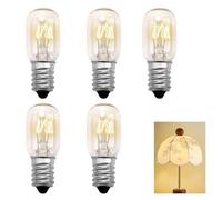 Verazquy 5Pcs 15W E14 Screw Salt Lamp Bulbs 230V, Scentsy Wax Warmer Small Edison Light Bulb, Warm White 2700K Dimmable, SES Pygmy Bulb for Fridge Oven Microwave Sewing Machine