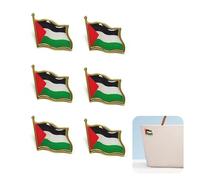 Verazquy 6 Pcs Palestine Palestinian Flag Pin Badge Lapel, Palestinian Flag Pin National Flags Brooches Metal Alloy Souvenir Pin Badge Armband, for Women Men Hat Clothes Backpack Patriotic Activities