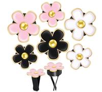 Verazquy 6Pcs Daisy Flower Car Air Vent Clip Accessorie,Conditioning Outlet Vent Clip Outlet Dashboard Accessories Charm Car Inter Decor Accessorie Charm for Women Girls
