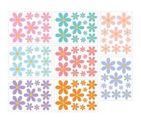 Verazquy 8 Sheets Flower Wall Stickers, Multi-Size Waterproof Self-Adhesive Children's Daisy Cute Flower Decals Peel and Stick Wall Art Stickers Decals Waterproof Floral Art for Kids Girls Bedroom
