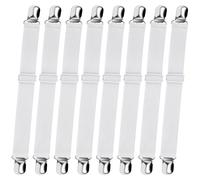 Verazquy 8Pcs Bed Sheet Clips, Adjustable Bed Fasteners Elastic Fitted Straps Clips Mattress Grippers to Keep Sheets in Place Fasteners Unstretched State Length 60-115 cm Extension up to 2.2 Meters