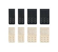 Verazquy 8Pcs Bra Strap Extenders 2 Hook, 3 Hook Pack, Soft Stretchy Elastic Bra Band Extender Extensions for Women, Comfortable Fit in Black, Skin Tone Colors.