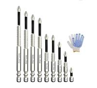Verazquy 9PCS High Magnetic Screwdriver Drill Bit Set, Anti-Slip Shockproof Driver Bits Set 25-150mm Strong Durable Precision Screwdriver for Electric Drill and Driver Tools