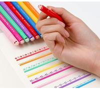 Verazquy Colored Curve Pens with 8 Different Curve Shaped Rollers and 8 colcred Highlighter Strips for Journaling Note Taking Scrapbooking Underlining and Planner Decoration for Kids Adults