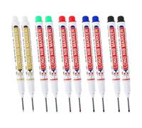 Verazquy Deep Hole Marker Pens 10-Pack, 20mm Long Head Marker Pen with Extra Fine Waterproof Ink Long Nib for Wood Metal Glass Ideal Tracer Pencil Hole Tool