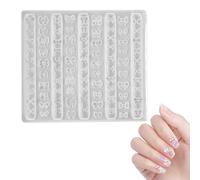 Verazquy DIY 3D Bowknot Silicone Nail Mold, Transparent Reusable Art Carving Template for Gel Acrylic Nail Charms and Fingertip Art Decoration(90 Patterns Kit)