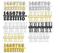 Verazquy DIY Digital Clock Numbers Kit Including Arabic Number and Roman Numbe - Stick on Wall Clock in Gold, Silver, Black for Replacement & DIY Craft Decor