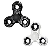 Verazquy Fidget Spinner Sensory Toy - Metal Stainless Steel Hand Spinner - Fast-Spinning Bearings, Quiet Focus Toy for Kids & Adults, Party Bag Fillers (black white)