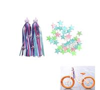 Verazquy Handlebar Rainbow Streamers and Spoke Beads - Kids Bike Accessories Set Colourful Handlebar Streamers Tassels for Girls Boys Bicycle Scooter Tricycle Decor