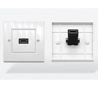 Verazquy HDMI Wall Plate Single Port HDMI 2.0 4K High-Speed Wall Plate Panel Socket Plug Jack Outlet Decorative Faceplate Flush Mount Audio Video Outlet Socket for Home Theater Office Hotel White