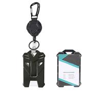 Verazquy Heavy Duty Retractable Badge Holder with 31.5" Reel Tactical ID Card Holder Carabiner Keychain Durable Retractable Keyring for Work Badges Keys Tools (Black)